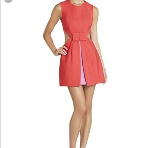 BCBGMAXAZRIA Kathryne Side Cut Out Bow Front Dress